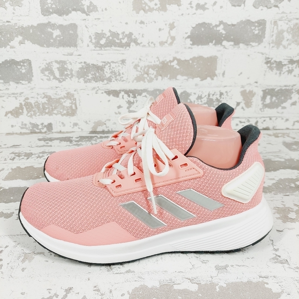 Adidas Duramo 9 Pink White Lace Up Logo Athletic Running Sneakers M706